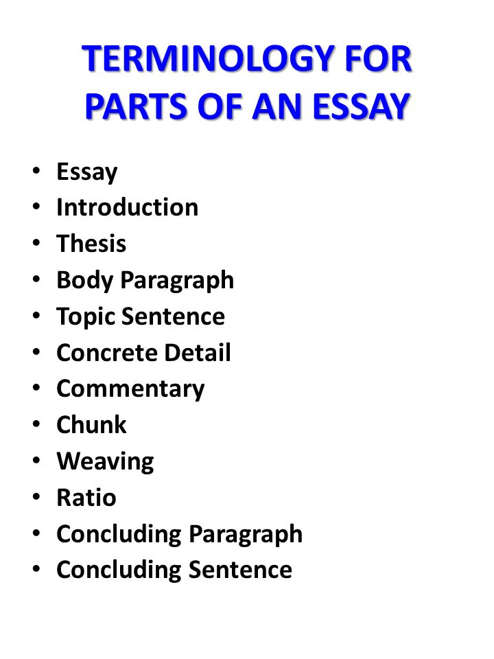 What part of an essay is the thesis